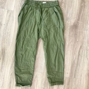 J. Crew Linen Green Pants